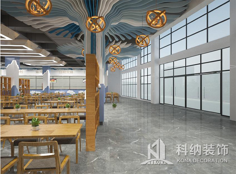 学堂饭堂装建成效图