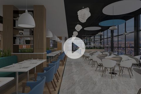 机电学院饭堂装建设计全景成效图