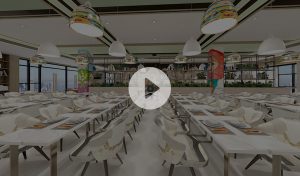 丽江莫斯科大学饭堂一楼设计全景成效图