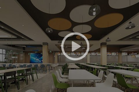 昭通民航院机场路校区一楼饭堂设计全景成效图
